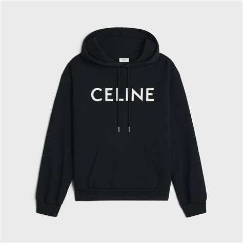 celine black white hoodie|celine loose hoodie.